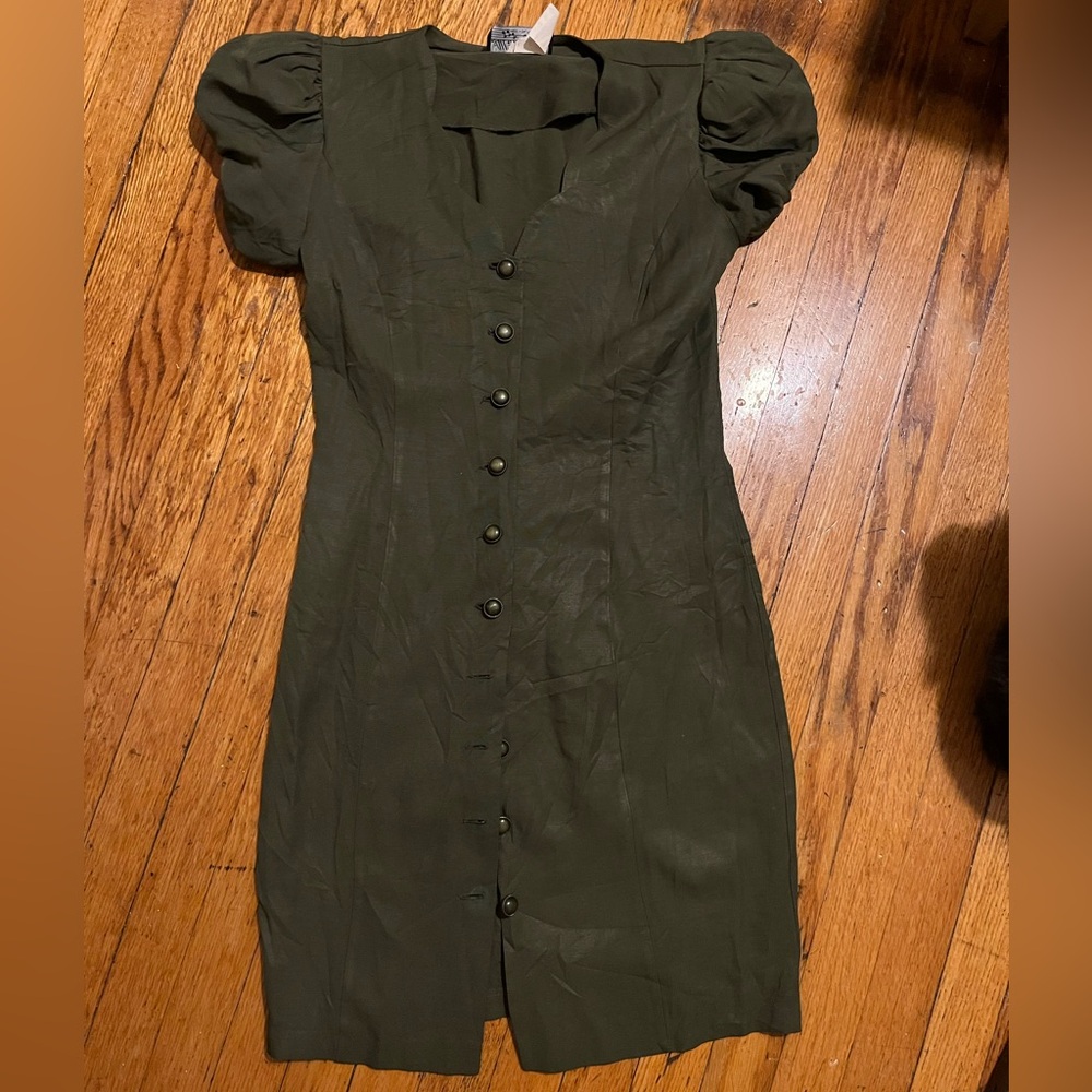 Vintage All That Jazz 80s Forest Green dress